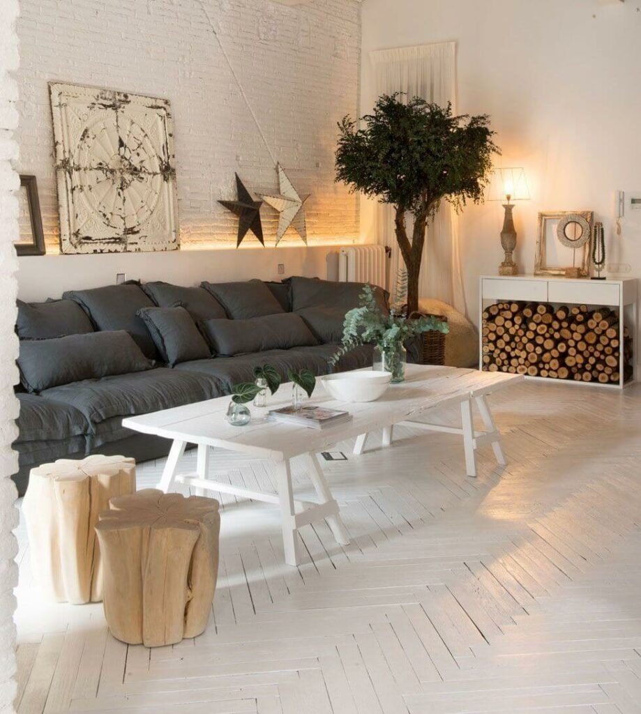 Белый лофт в интерьере