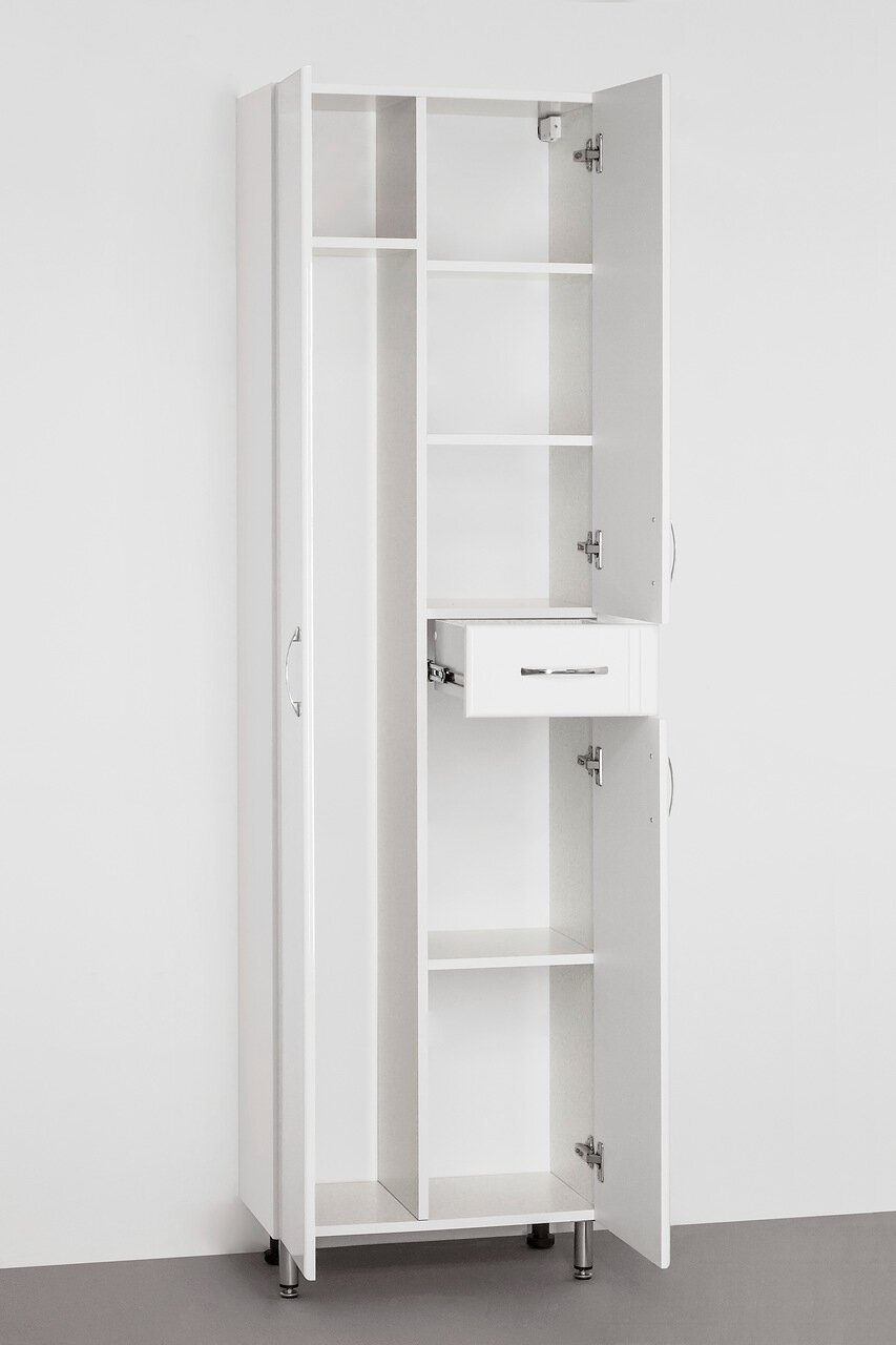 Шкаф-пенал Style line эко стандарт 54 с бельевой корзиной белый