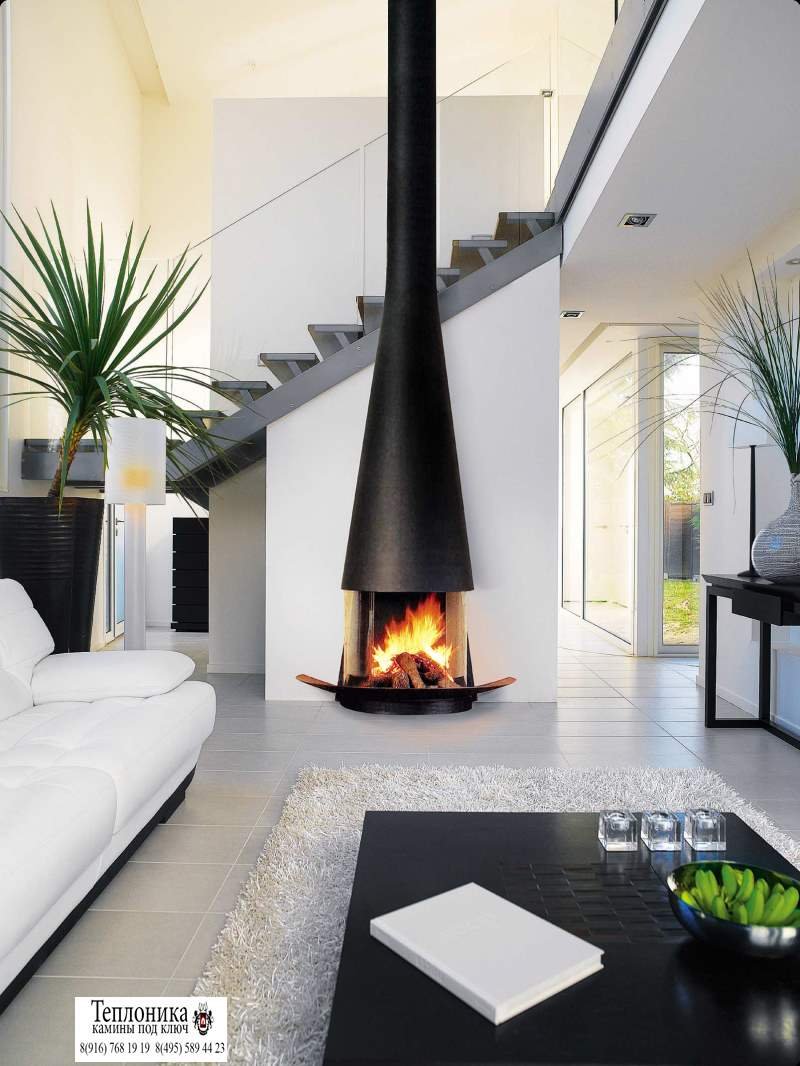 Напольный камин дровяной