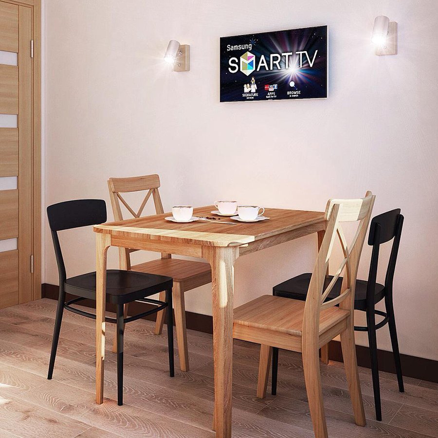 Настенный светильник над кухонным столом