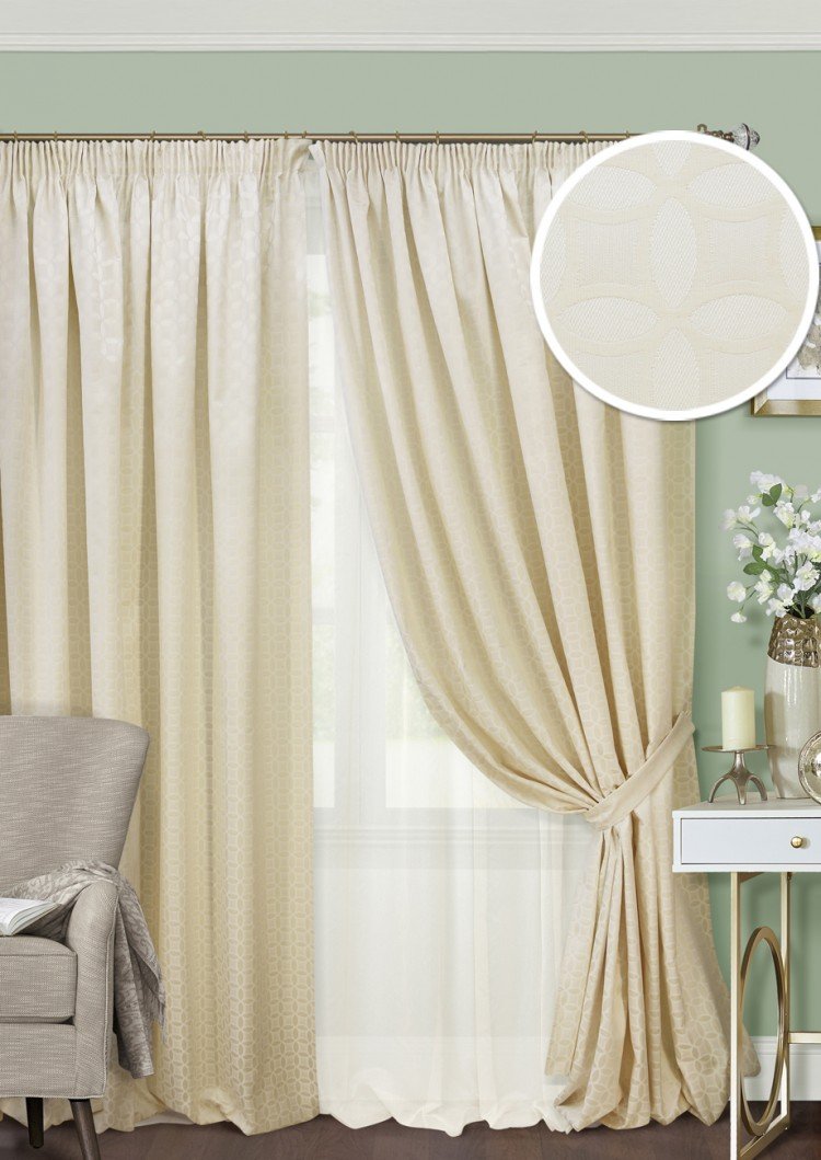 Комплект портьер олива 150 160 с подхватами