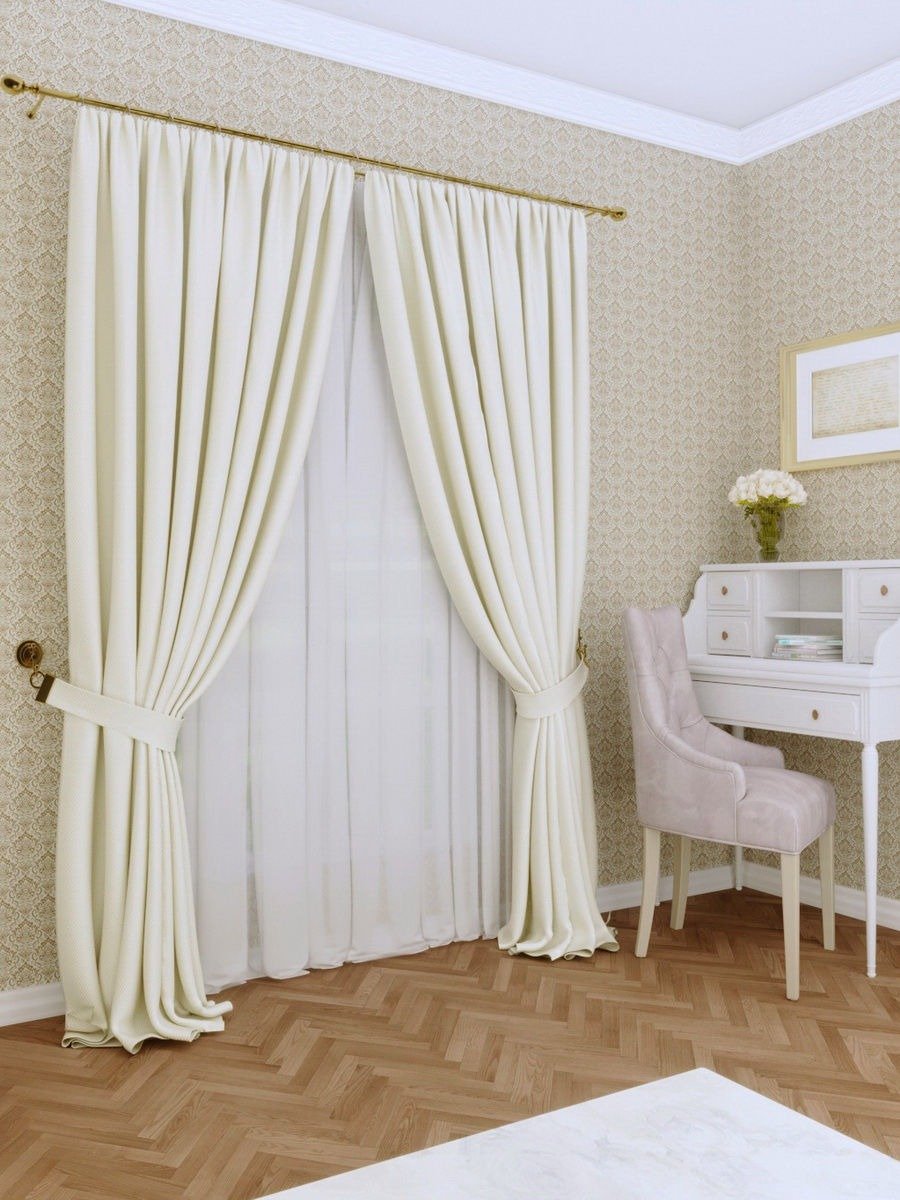 Комплект штор Марсель domamio блэкаут 200х270 темно бежевые