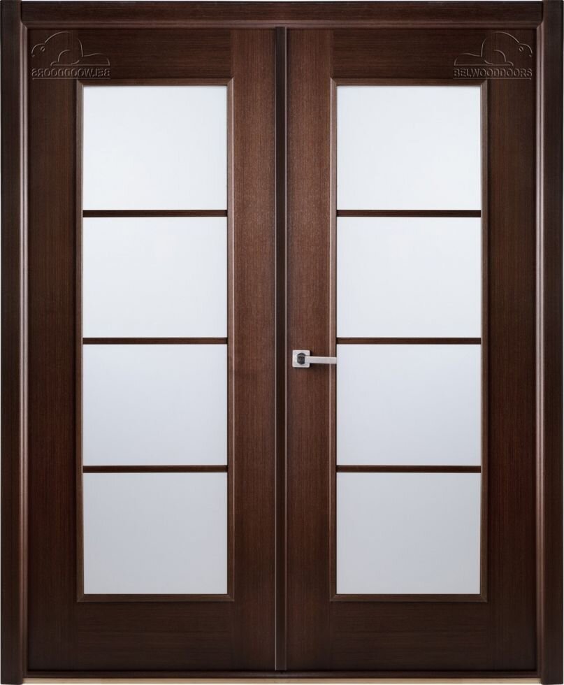 Стеклянные двери межкомнатные распашные двустворчатые