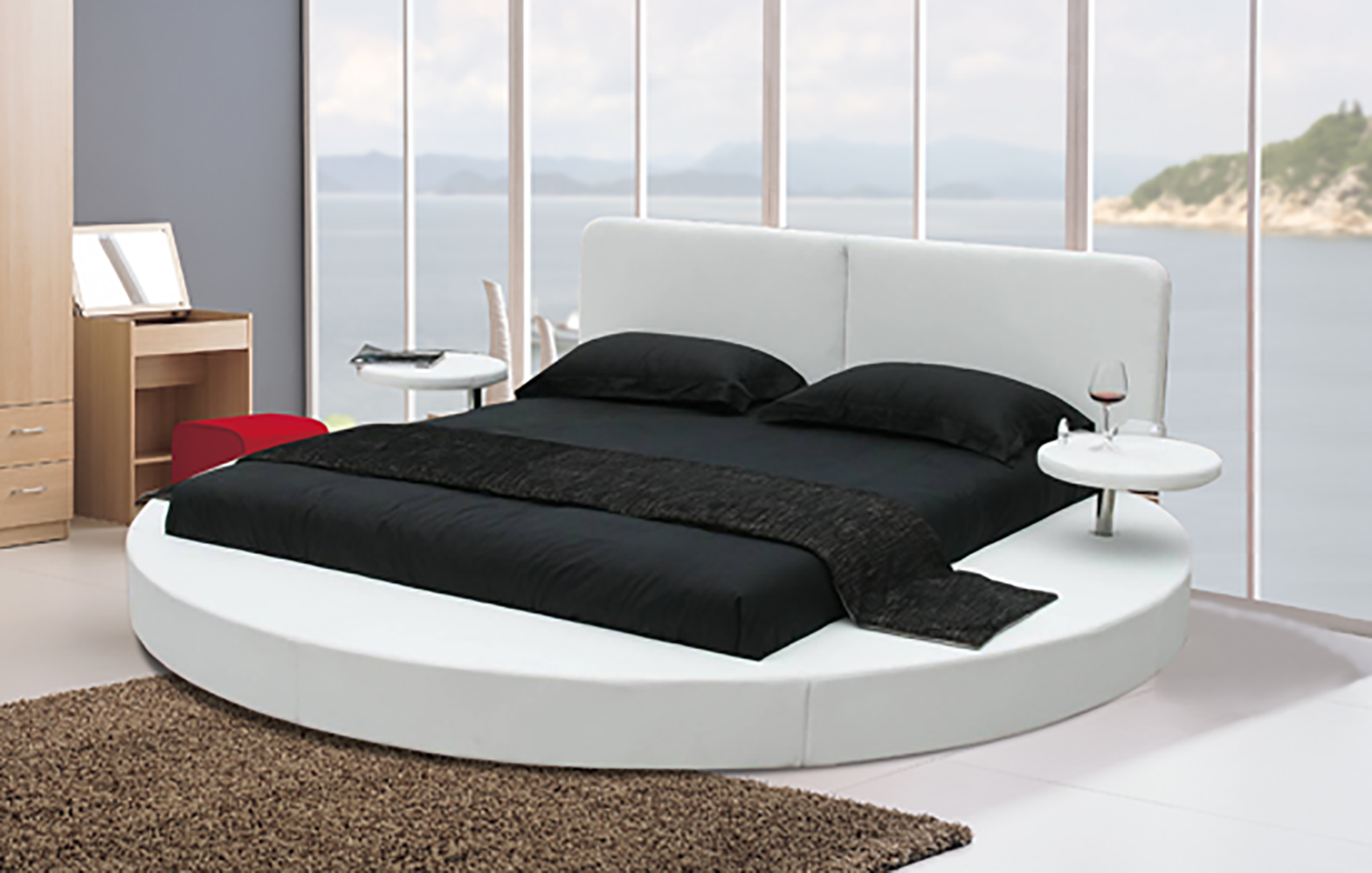 Двуспальная кровать 200х200. Кровать Modern Eco-Leather Queen Bed with curves. Кровать «super King Size круглая. Круглая кровать низкая. Кровать без острых углов.