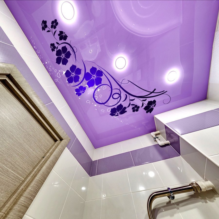 Фиолетовый натяжной потолок