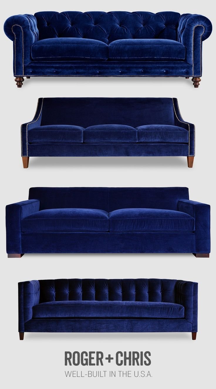 Диван синего Barhat Blue