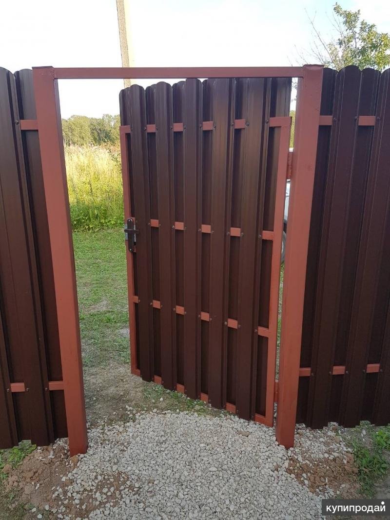 Ворота и калитка 2 в 1 из евроштакетника