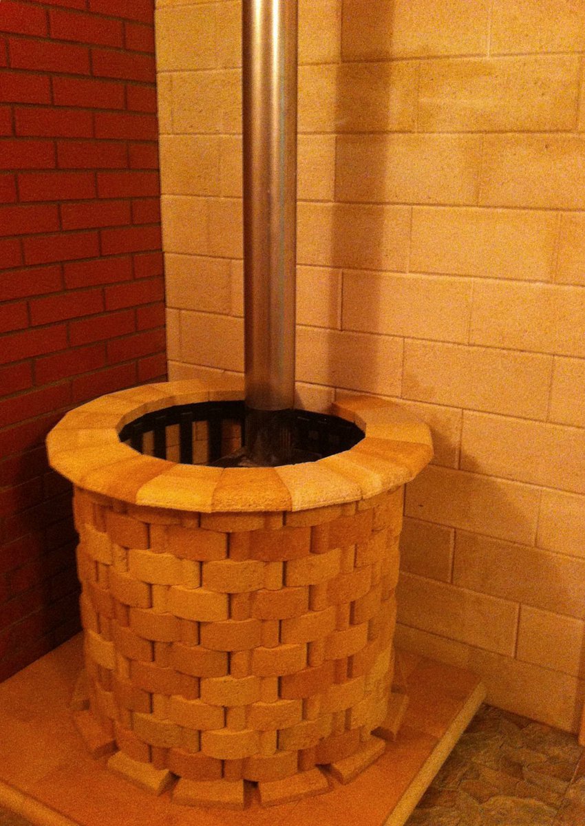 Обкладка банной печи камнем