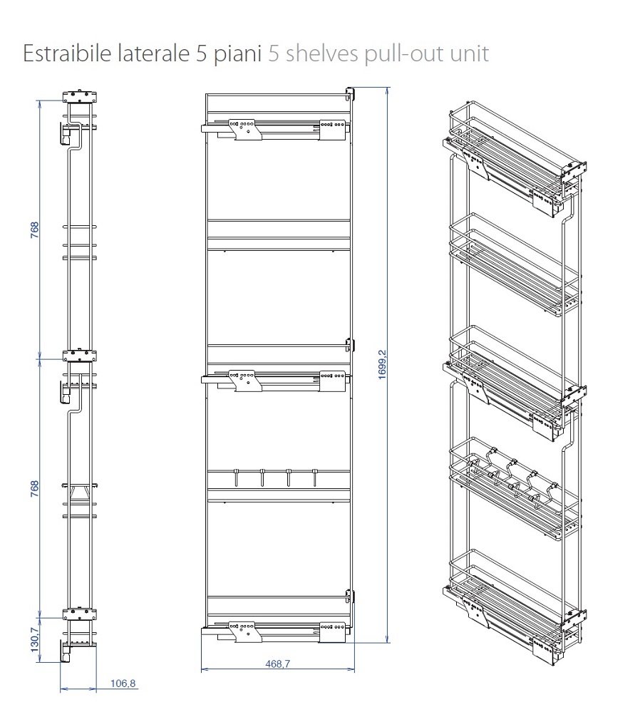 Колонна выдвижная Vibo 300мм kce190stm5cc3obc
