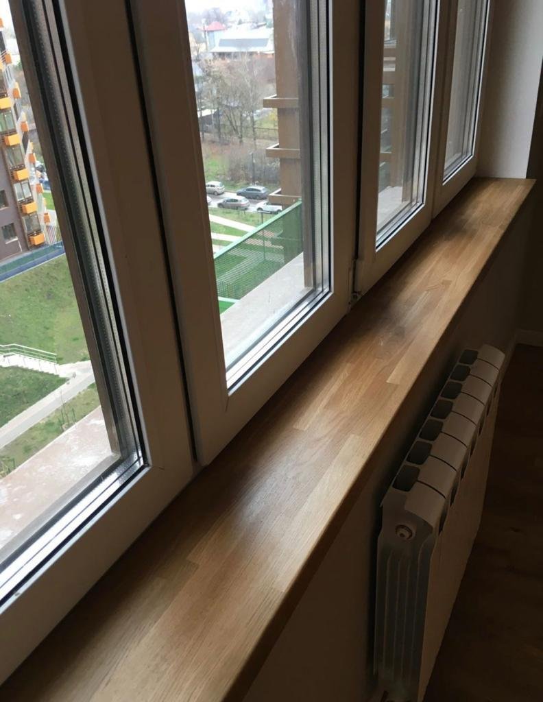 Ламинация окна Рехау золотой дуб