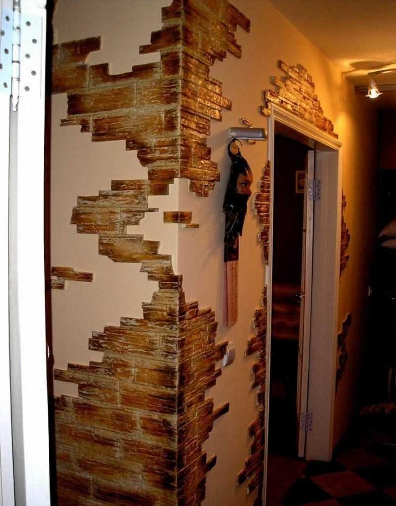 Декор стен искусственным камнем