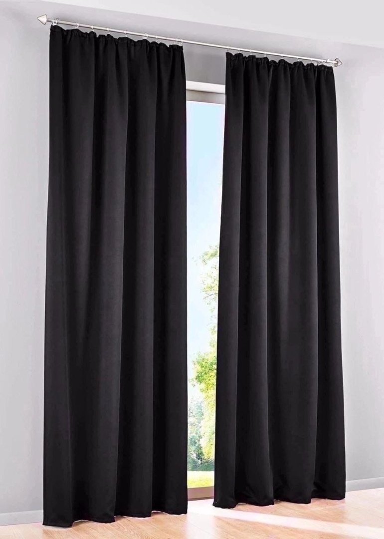 Ткань для штор черная