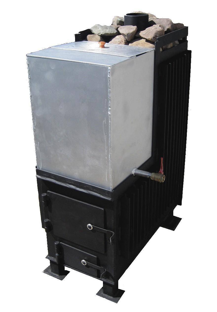 Печь для бани с баком для воды и каменкой