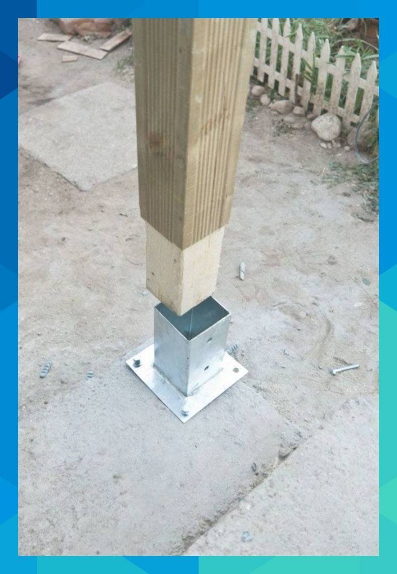 Опора столба бетонируемая 101х60х100х400мм