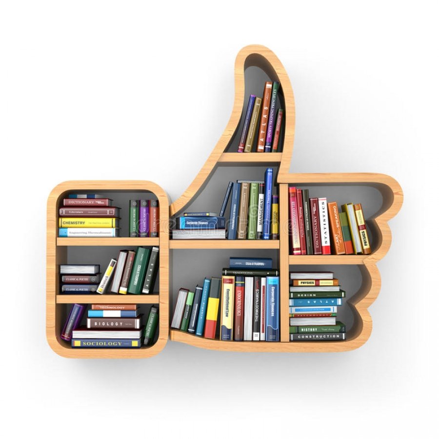 Книжная полка с книгами
