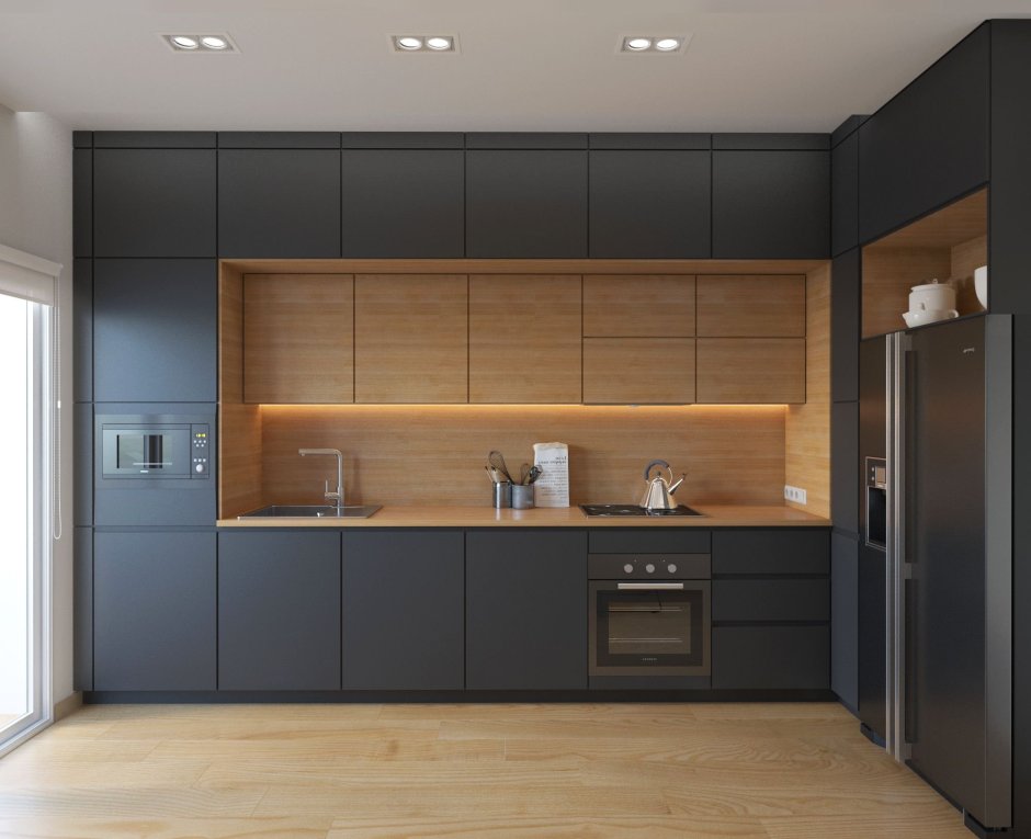 Кухня с антресолями профиль gola