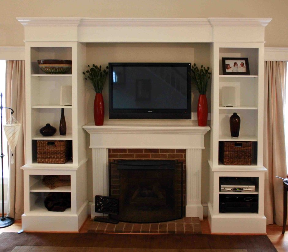 Горка с камином в гостиную