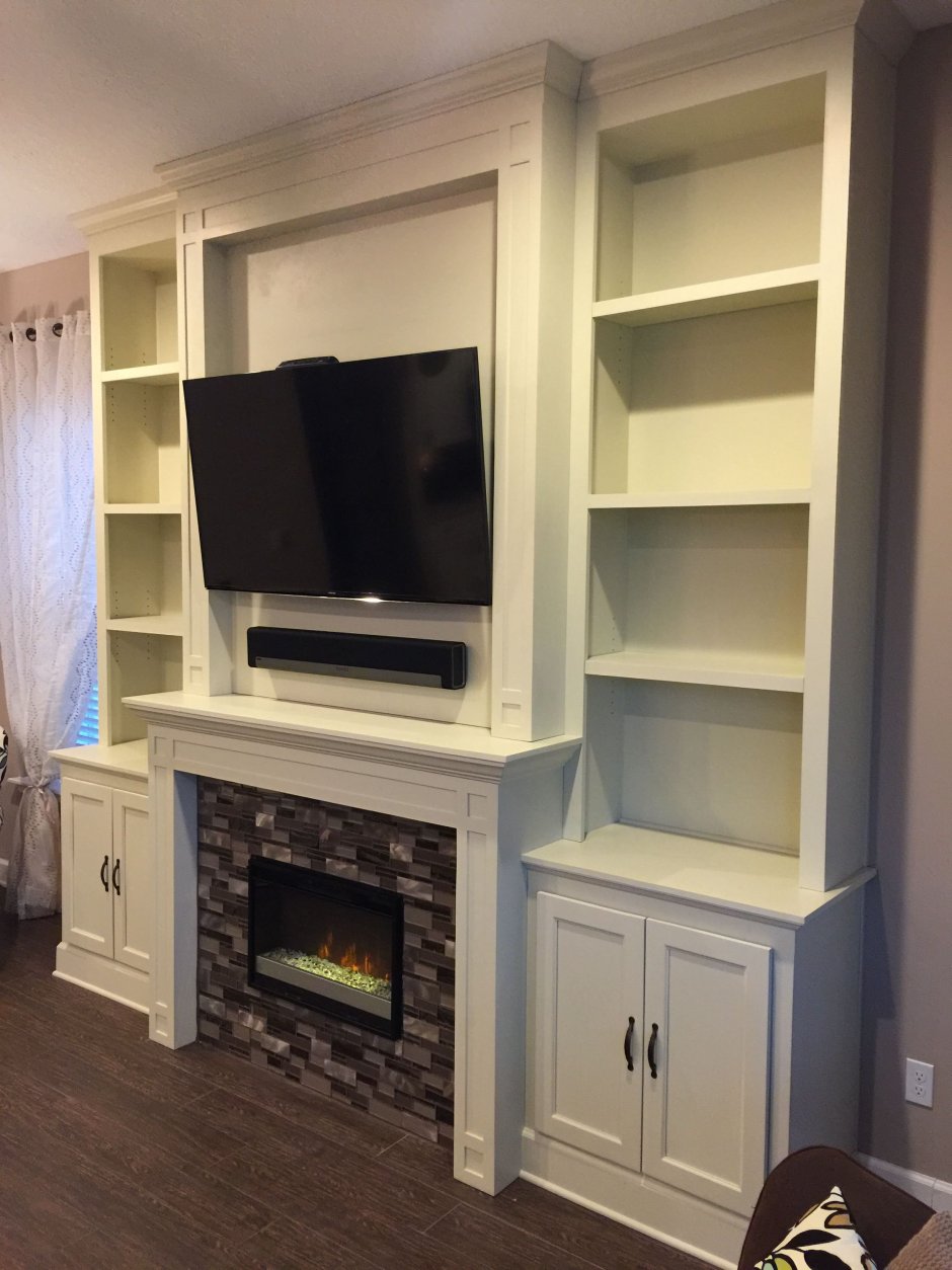 Камин встроенный в шкаф