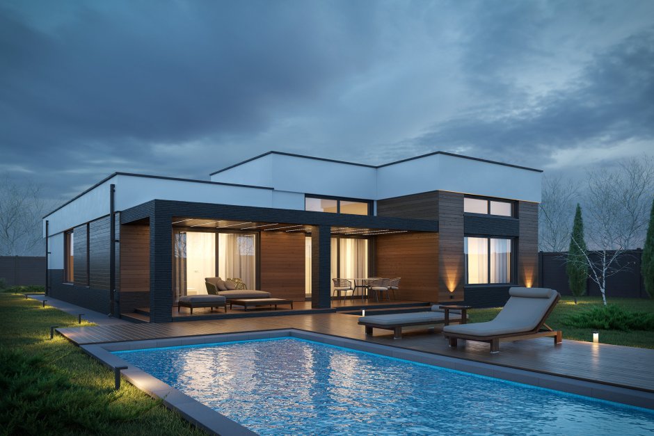 Проекты домов с бассейном