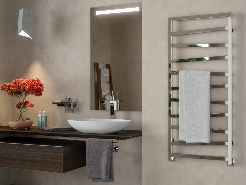 Полотенцесушитель Guardo diagonale черный матовый RAL 9005 (водяной)