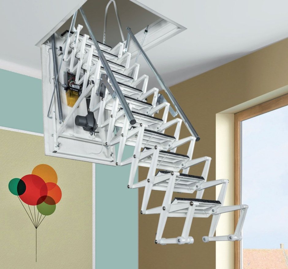 Чердачные лестницы с электроприводом Fantozziscale