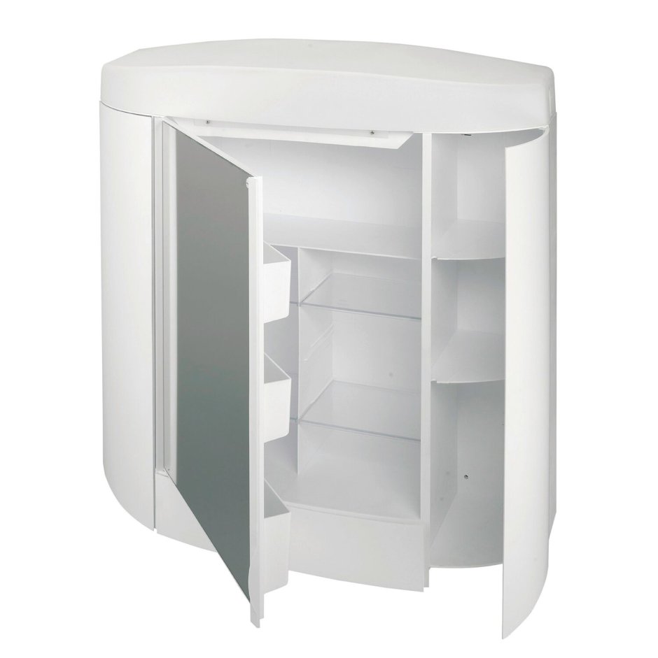 Угловой шкаф в ванную навесной пластиковый