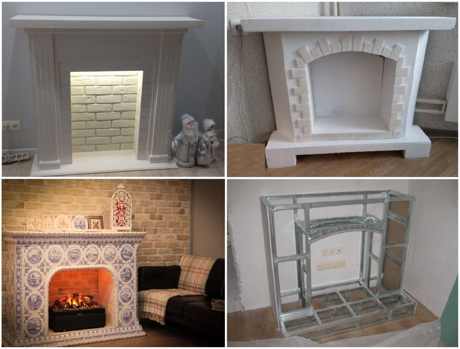 Декоративный камин из гипсокартона