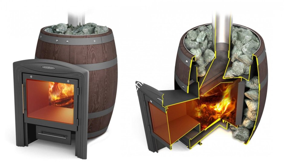 Банная печь баррель inox Витра (палисандр)