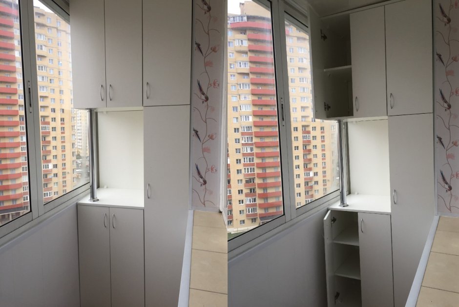 Навесные шкафчики на балкон