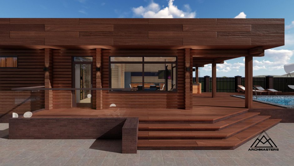 Банный комплекс с террасой и барбекю