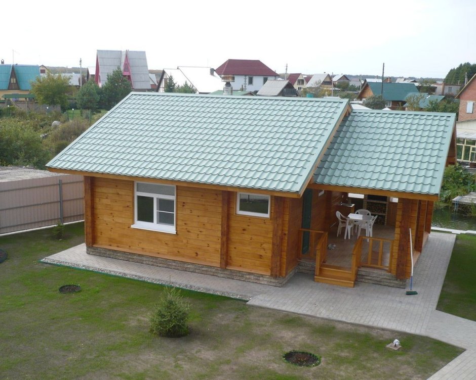 Баня с беседкой