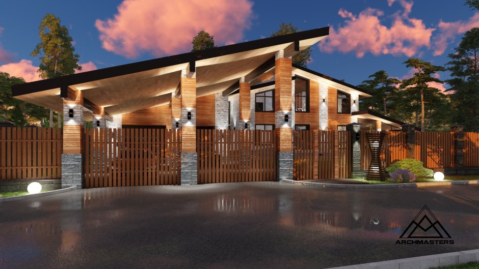 Дом с гаражом и беседкой