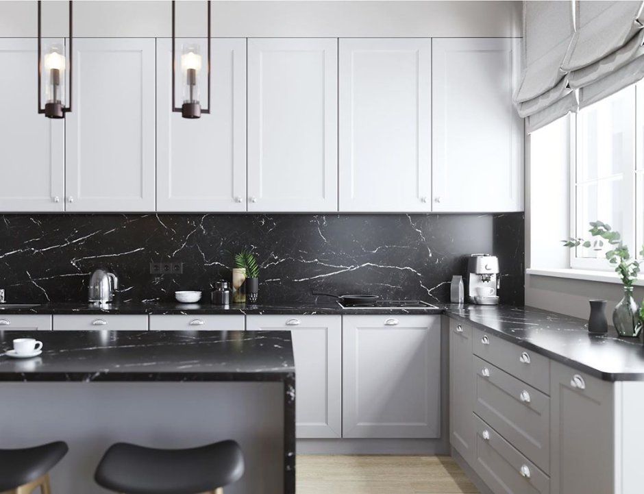 Черный фартук для кухни