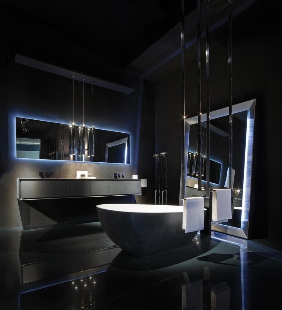 Ванная в темных тонах