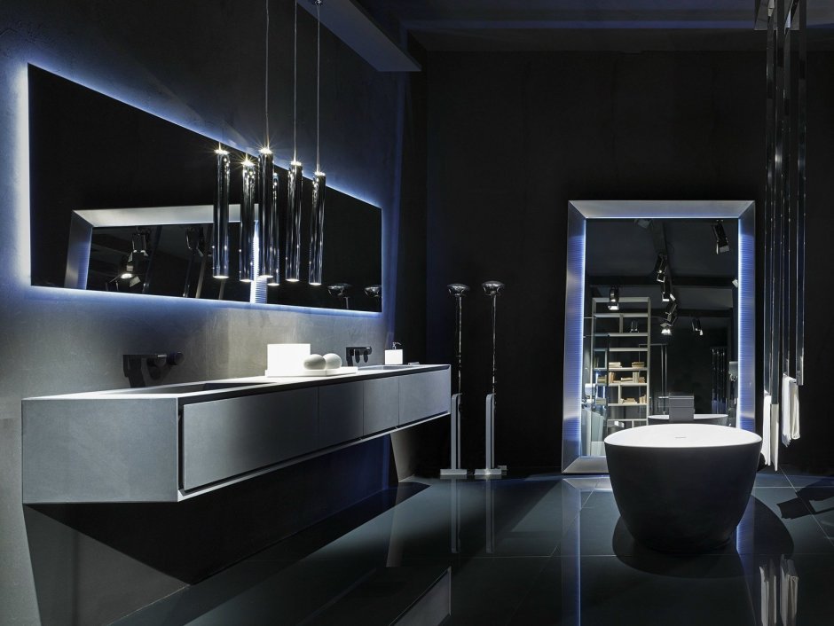 Rifra мебель для ванной черный лак