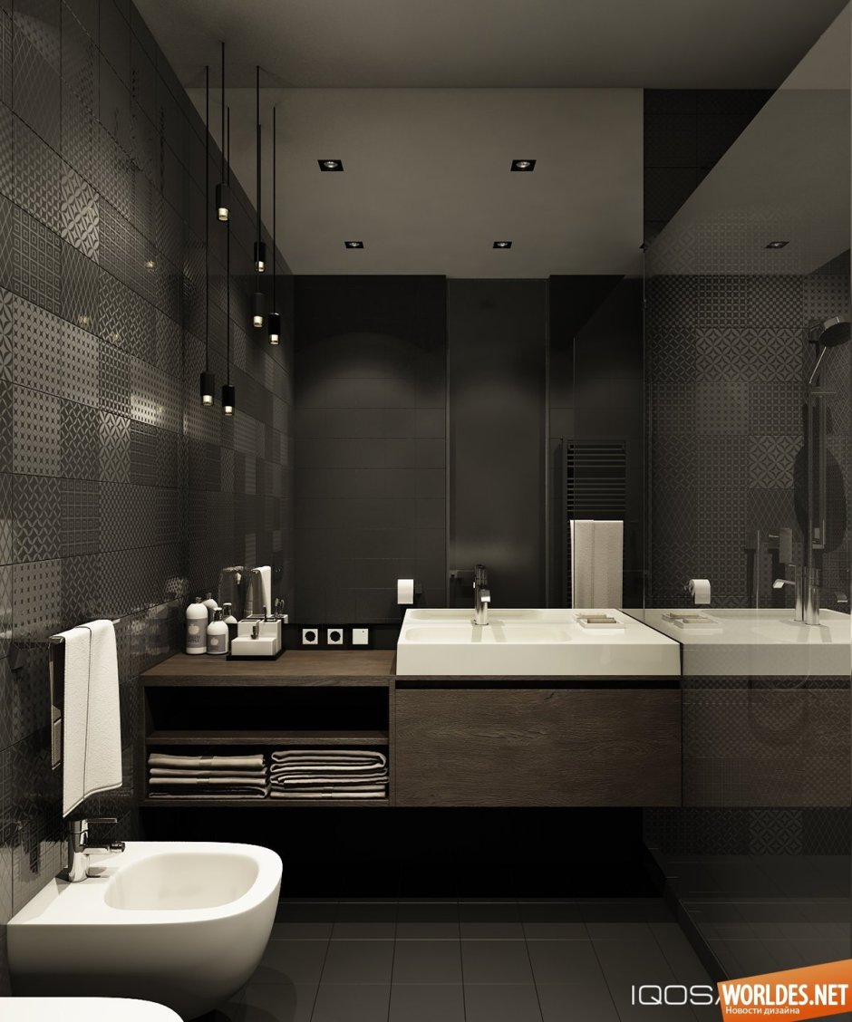 Ванная комната в темном стиле