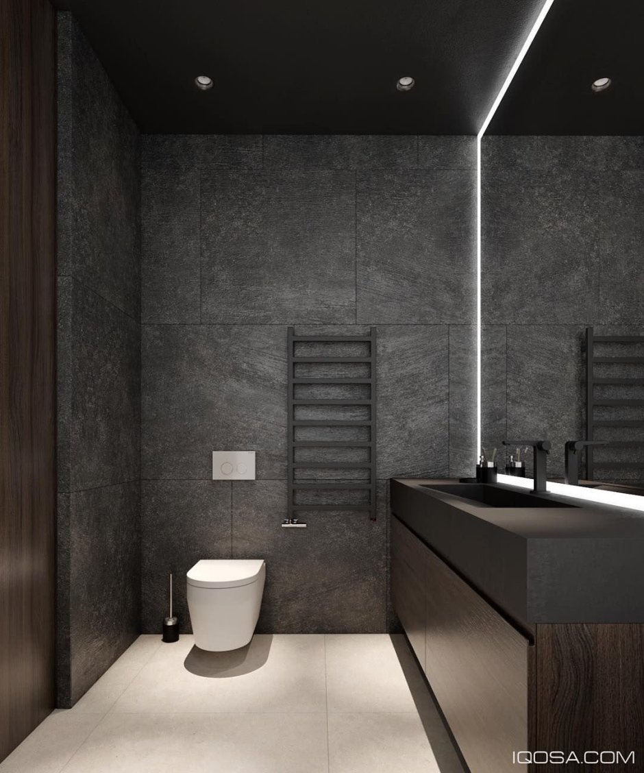 Ванная в темных тонах