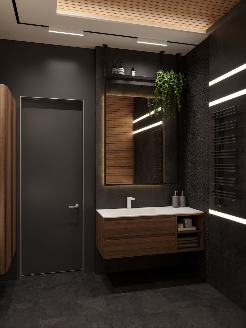 Ванна в темных тонах