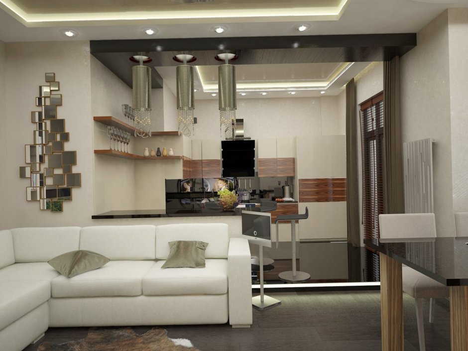 Кухня Объединенная с гостиной