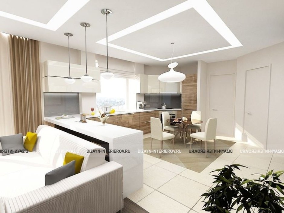 Просторная кухня-гостиная