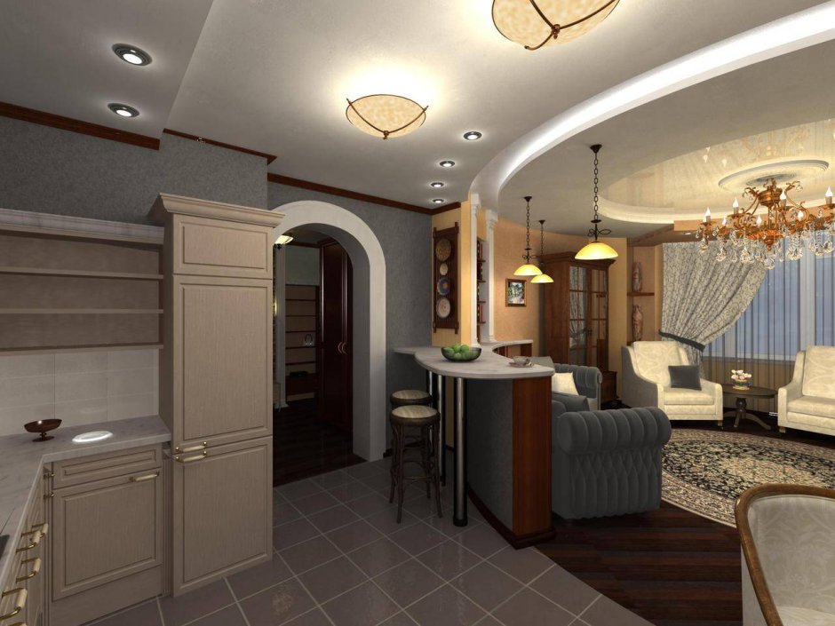 Кухня-гостиная 25 кв.м