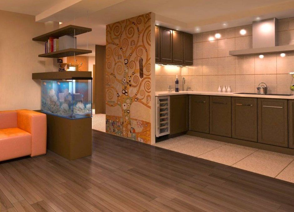 Кухня совмещенная с залом