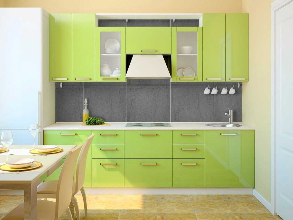 Кухня в фисташковая Модерн