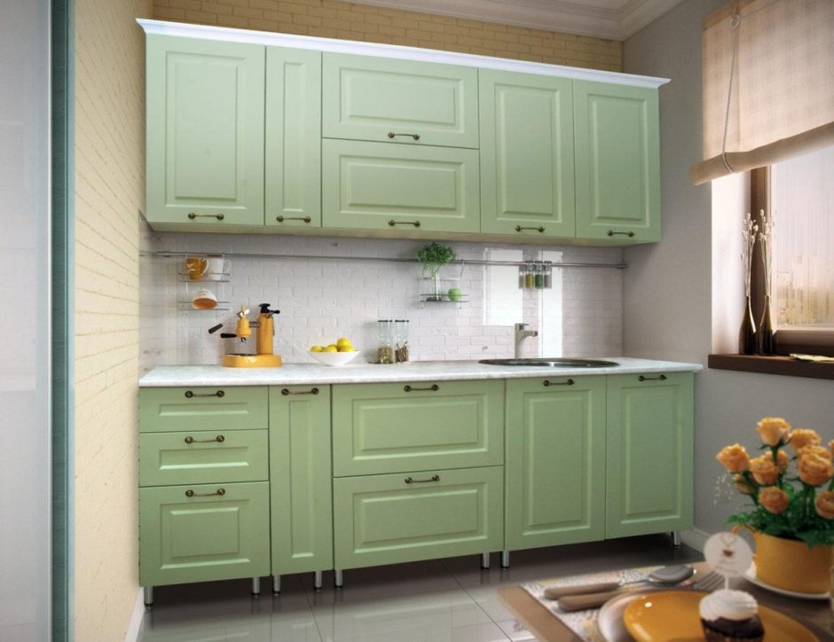 Св мебель кухня Прованс фисташкового цвета