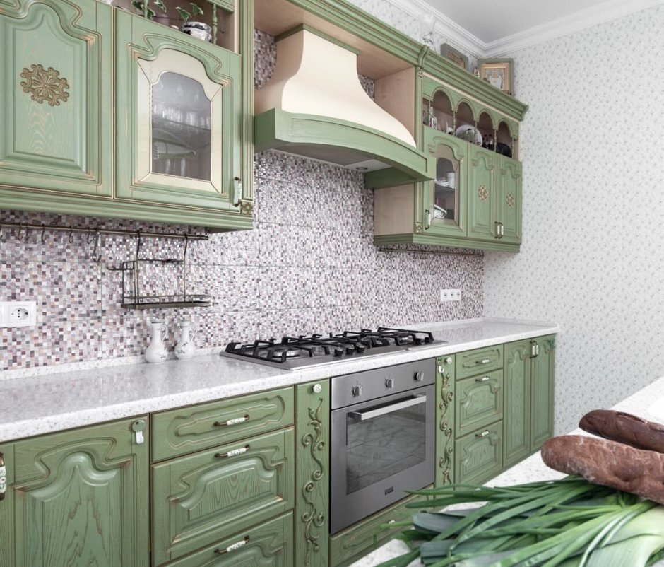 Кухня Прованс ясень фисташка