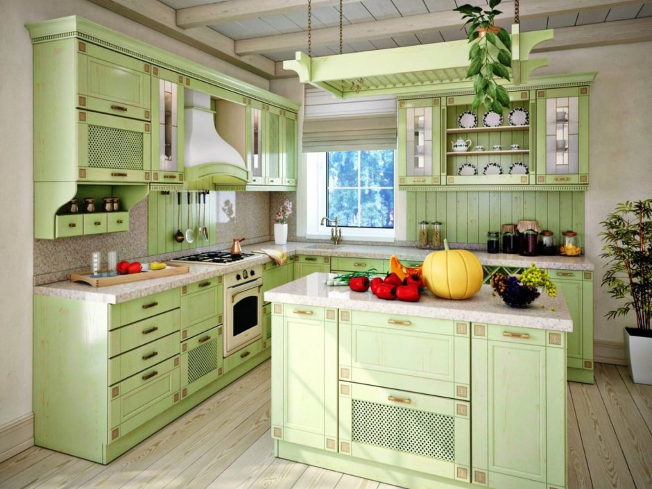 Кухня Прованс минт зеленый