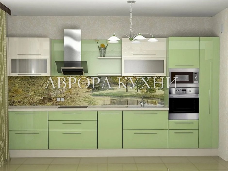 Кухня оливкового цвета