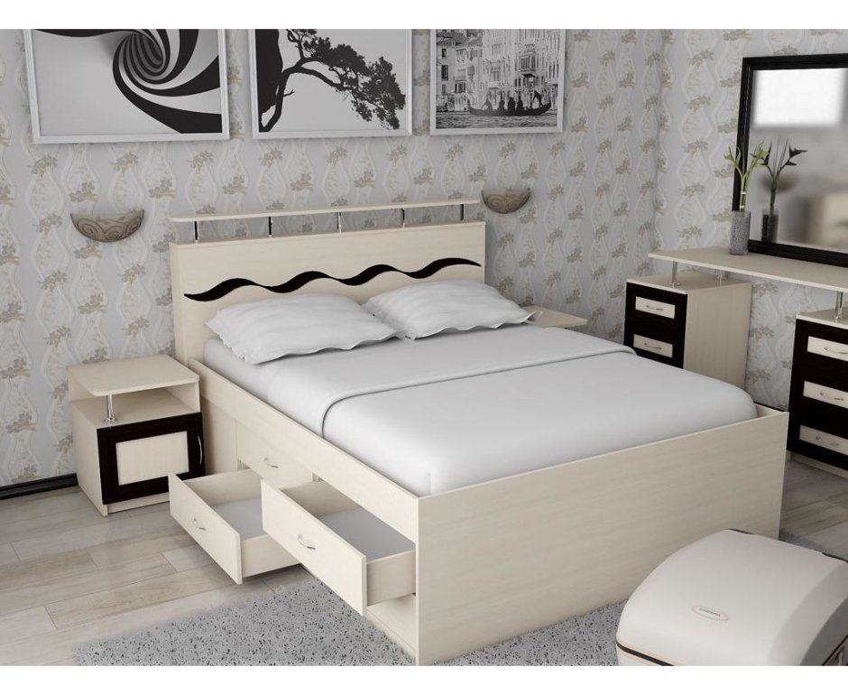 Кровать СЛАВМЕБЕЛЬ волна-3