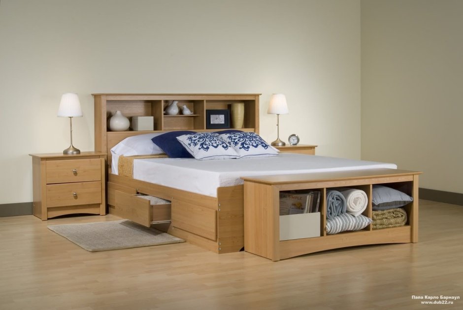 Составная кровать из тумб двуспальная