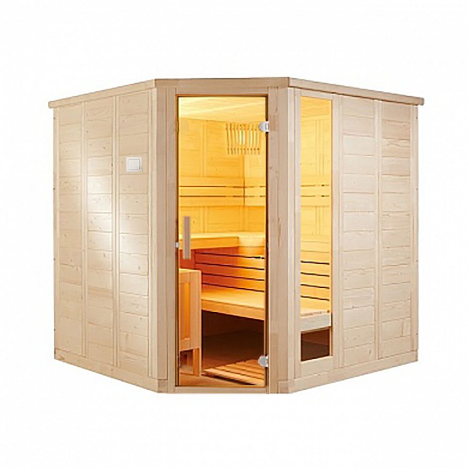 Трехместная финская сауна кабина с электрокаменкой